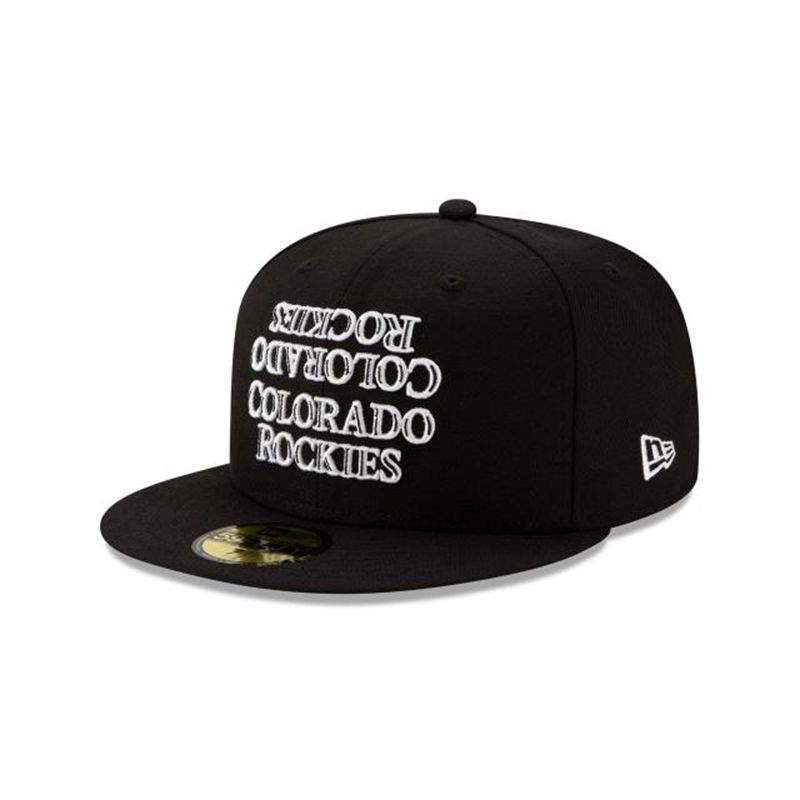 MLB Colorado Rockies Team Mirror 59Fifty Fitted (ODO0142) - Black New Era Caps